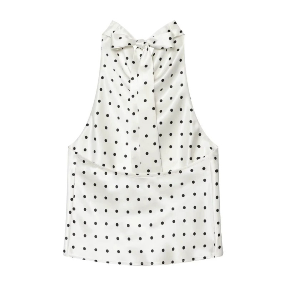 ZARA Chic Polka Dot Halter Neck Top